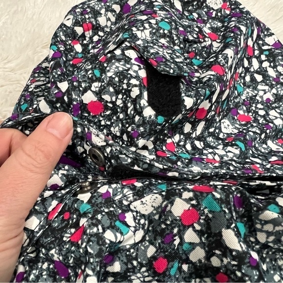 Columbia Hooded Girls purple pink print Omniheat lined Waterproof Jacket Large - Picture 10 of 13